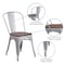 Flash Furniture Silver Metal Stackable Chair with Wood Seat, PK4 4-CH-31230-SIL-WD-GG - alternate 3